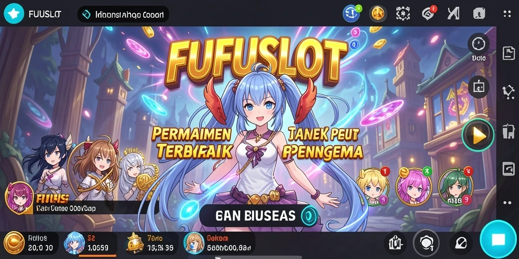 Tampilan gameplay FUFUSLOT yang menarik dengan karakter Anime yang penuh warna.