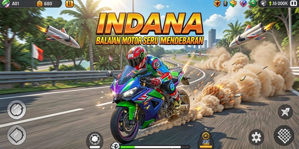Gameplay seru balapan motor yang mendebarkan di INDAAA.