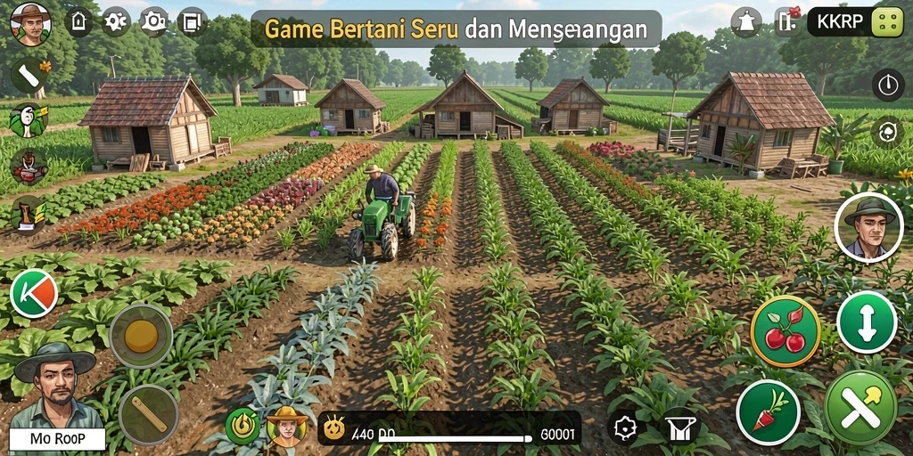 Tampilan screenshot KKRP menampilkan pengalaman bertani yang seru dan realistis.