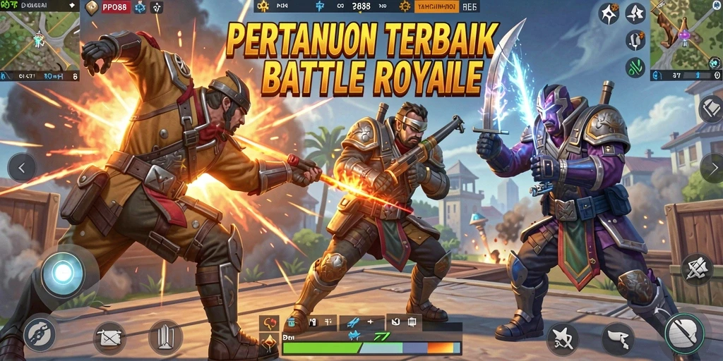 Screenshot gameplay LPO88 yang menunjukkan aksi pertarungan Battle Royale yang intens.