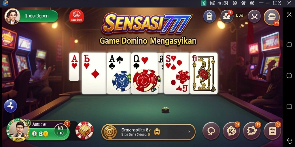 Screenshot gameplay SENSASI777 menampilkan suasana permainan Domino yang menarik.