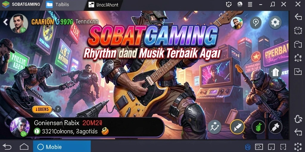 Tampilan gameplay seru dengan irama musik yang menggugah semangat.